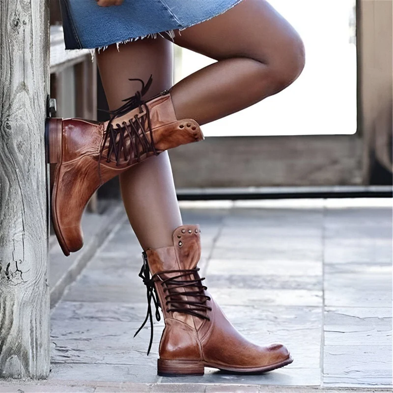 Bridget™ | Lace-Up Leather Boots with Durable Comfort