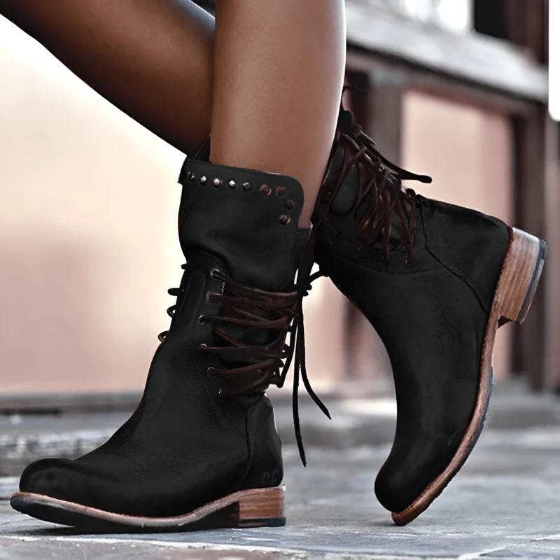 Bridget™ | Lace-Up Leather Boots with Durable Comfort