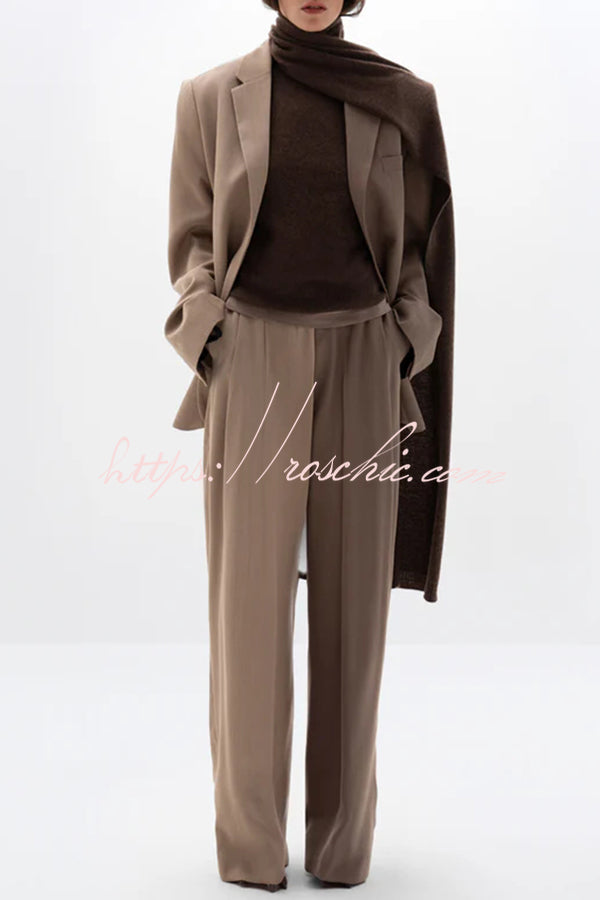 Caitlin™ | Stretch Slit Blazer and Wide-Leg Pants Set