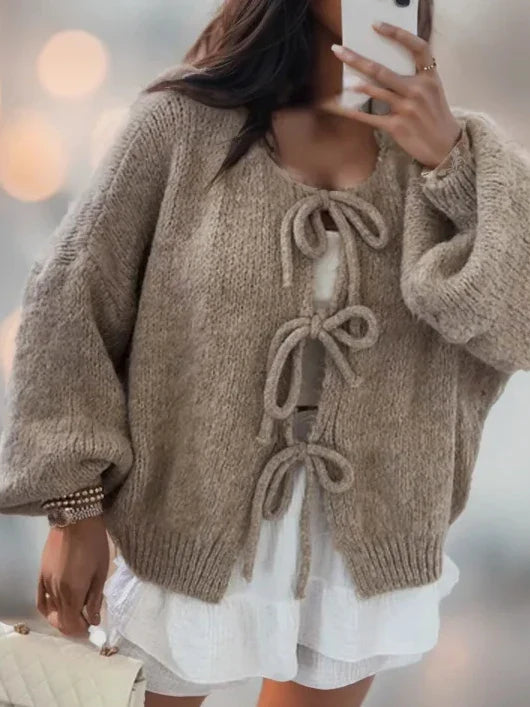 Sofia™ | Bow Knitted Cardigan