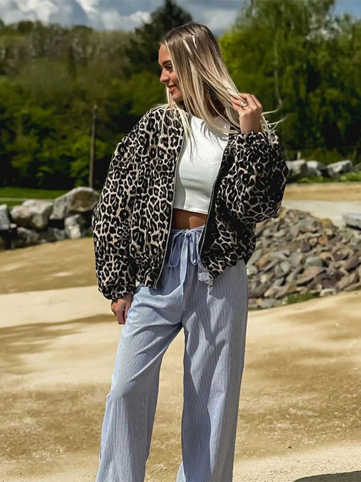 Athena™ | Leopard Bomber Jacket