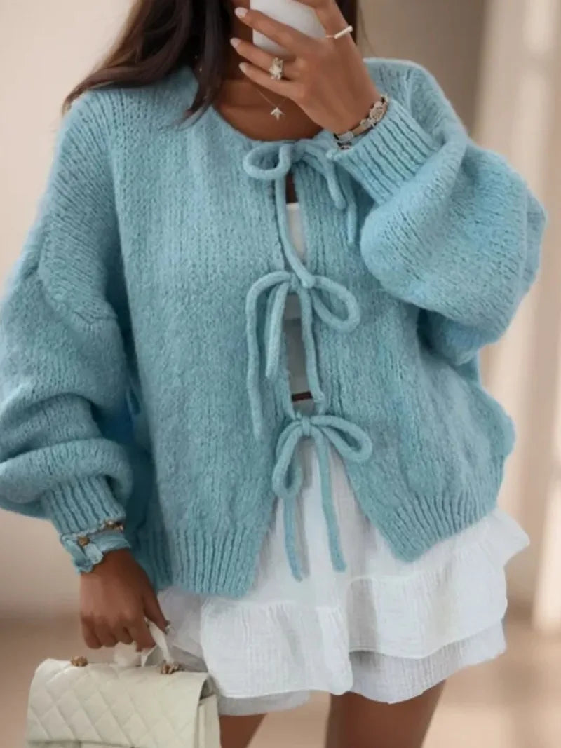 Sofia™ | Bow Knitted Cardigan